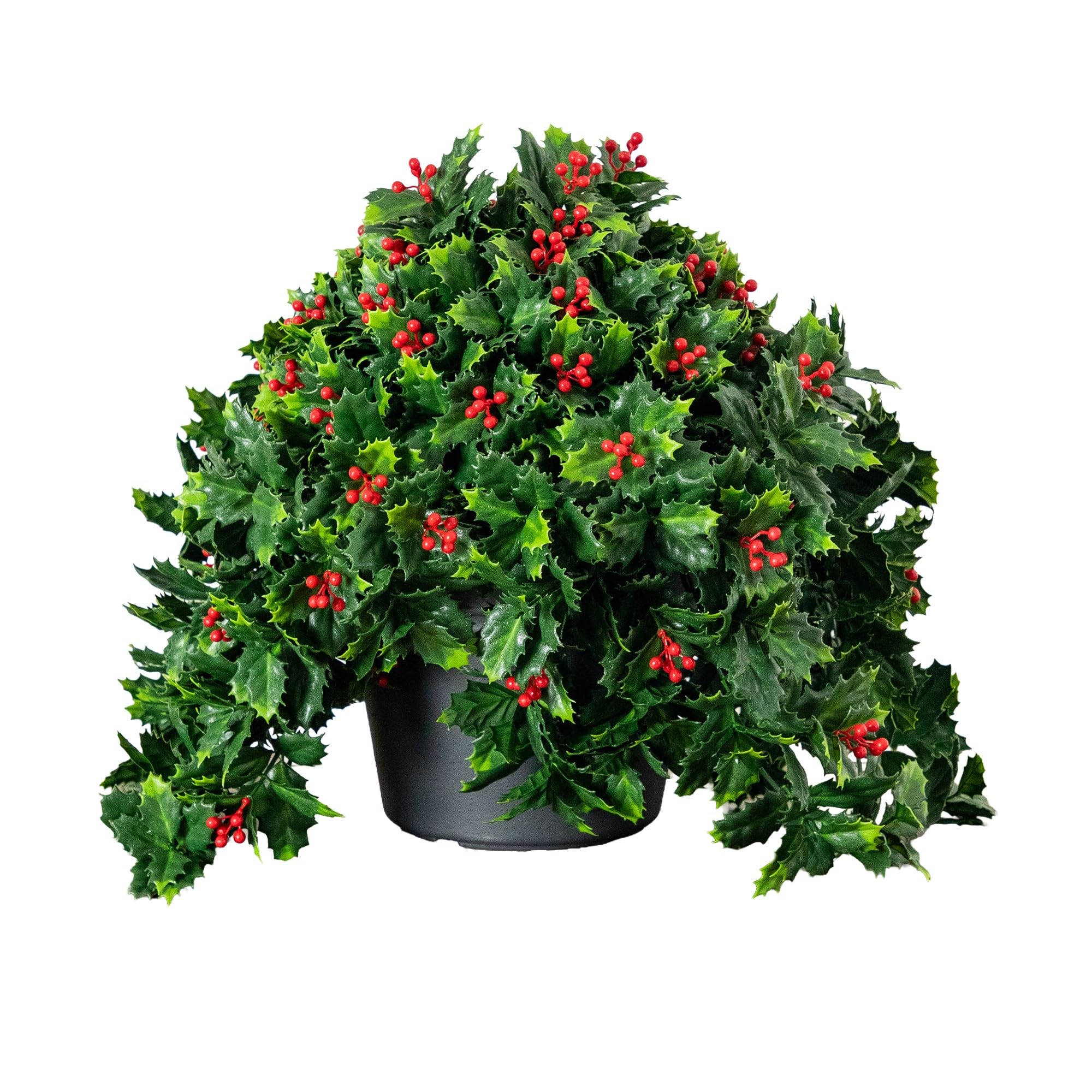 Nearly Natural 16in. Artificial Holly Berry Plant, UV-Resistant Decor