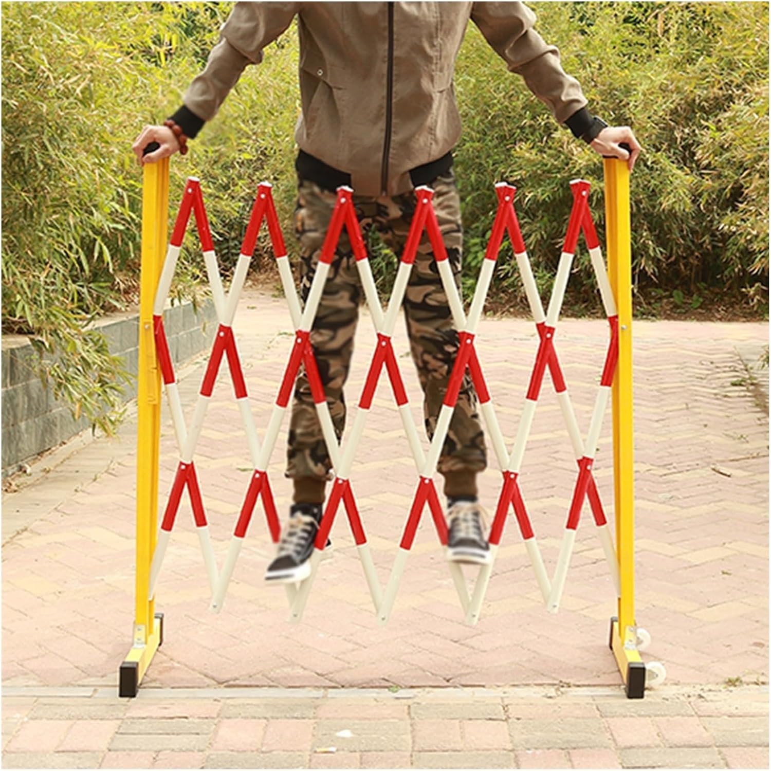 Barrière de sécurité extensible et pliable, séparateur de voie flexible