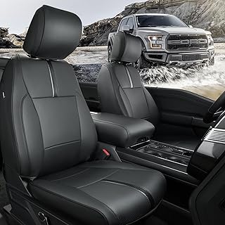 Juego completo de fundas de asiento de cuero para Ford F150 2021-2024 2025, fundas de asiento impermeables de ajuste personalizado para accesorios de Ford F-150, para F150 2021 2022 2023 2024