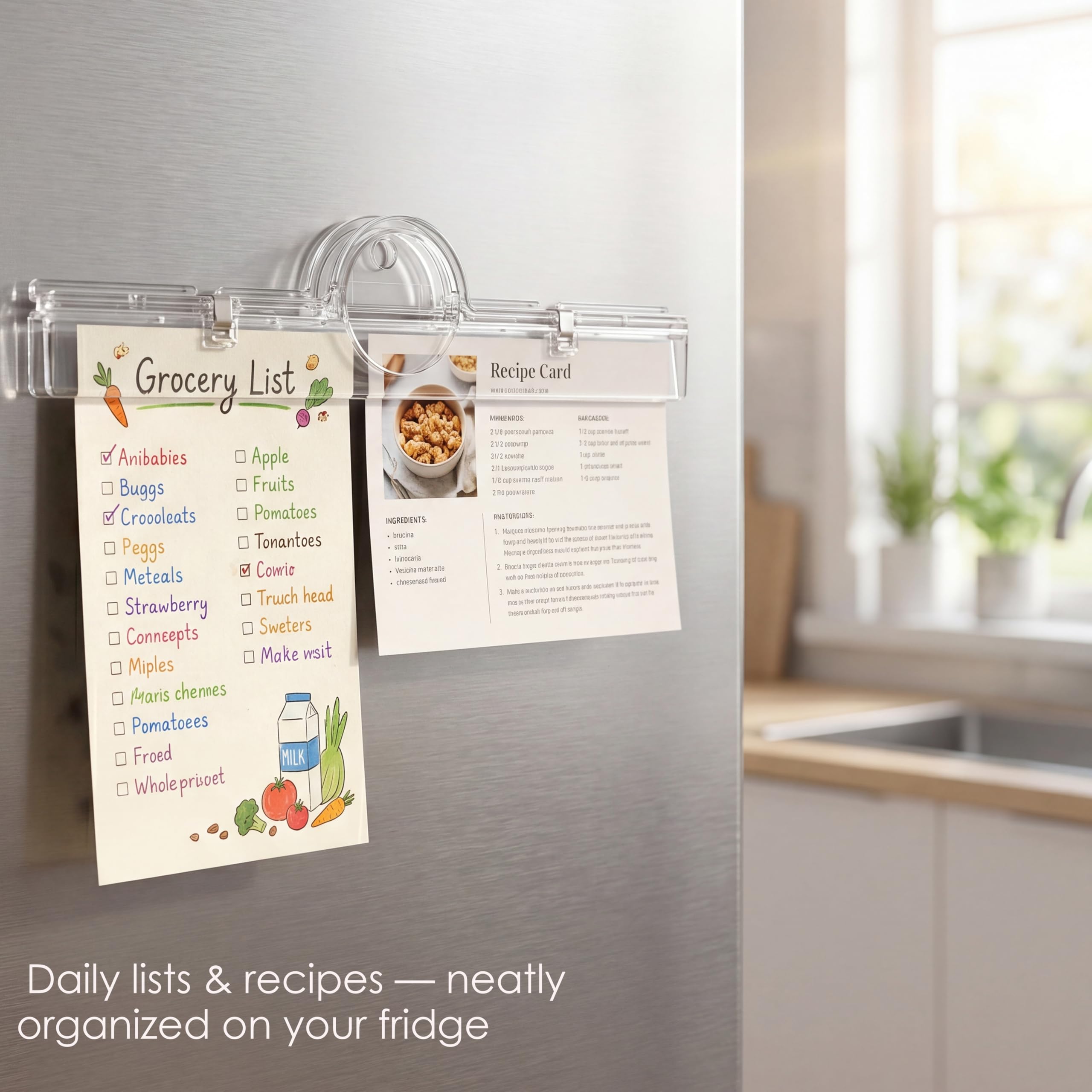 4 Stück 20 cm große magnetische Clips, robuste, transparente Binder-Clips mit starkem Magnet für Kühlschrank, Whiteboard, Büro, Küche, Schule, Heimorganisation und Memo-Halten