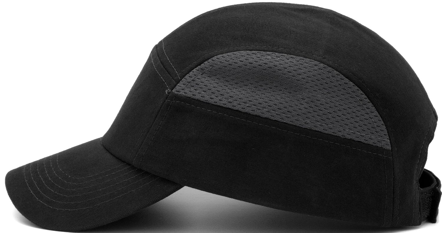 Exclusive Discount 50% Price Pyramex Safety HP50011 HP500 Baseball Bump Cap, Black & Gray