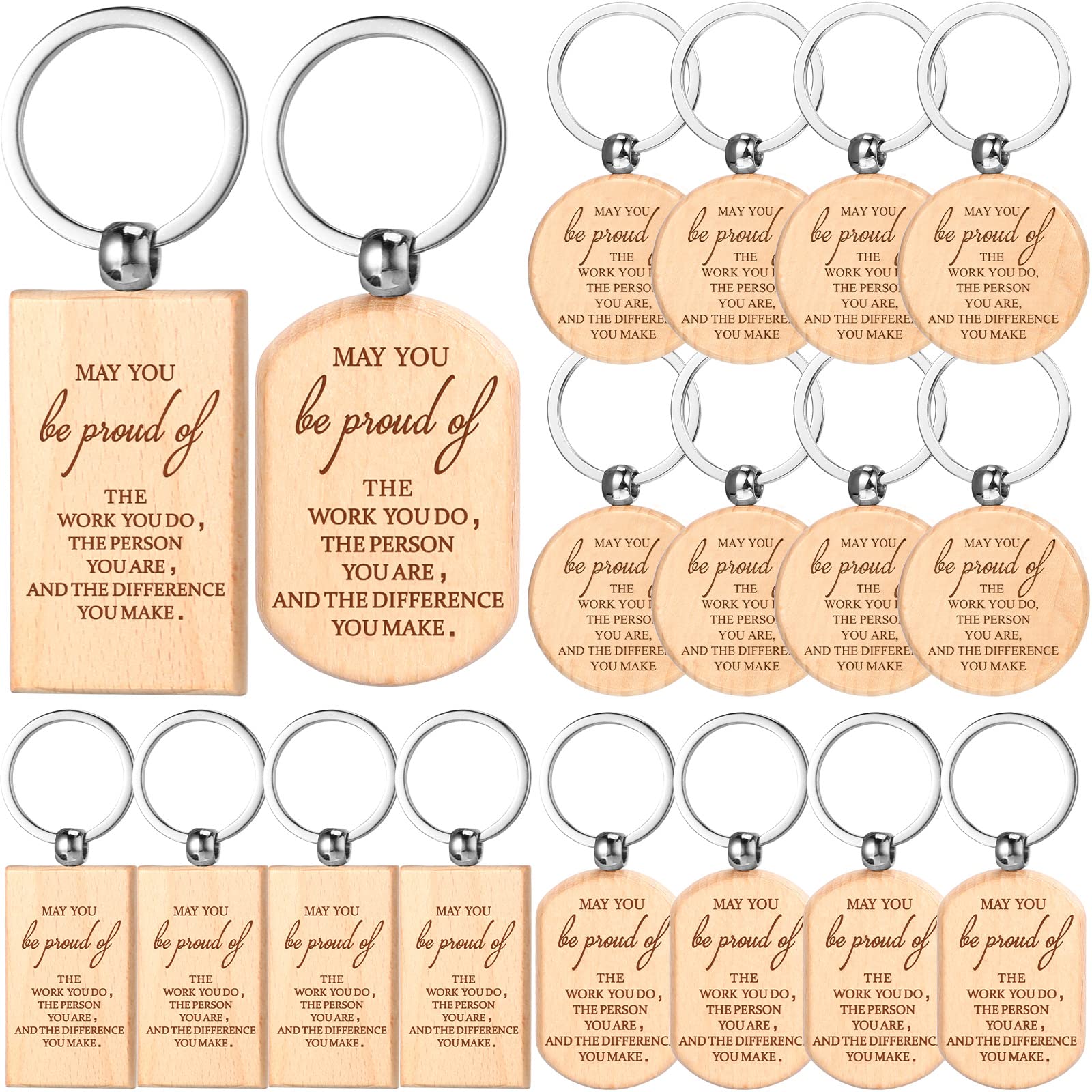 Unittype Appreciation Keychain Gifts Bulk Inspirational May You Be Proud of The Work You Do Thank You Keychains for Graduation Students Teacher Coworker Employee Nurse Favors(Mixed Style, 60 Pcs)