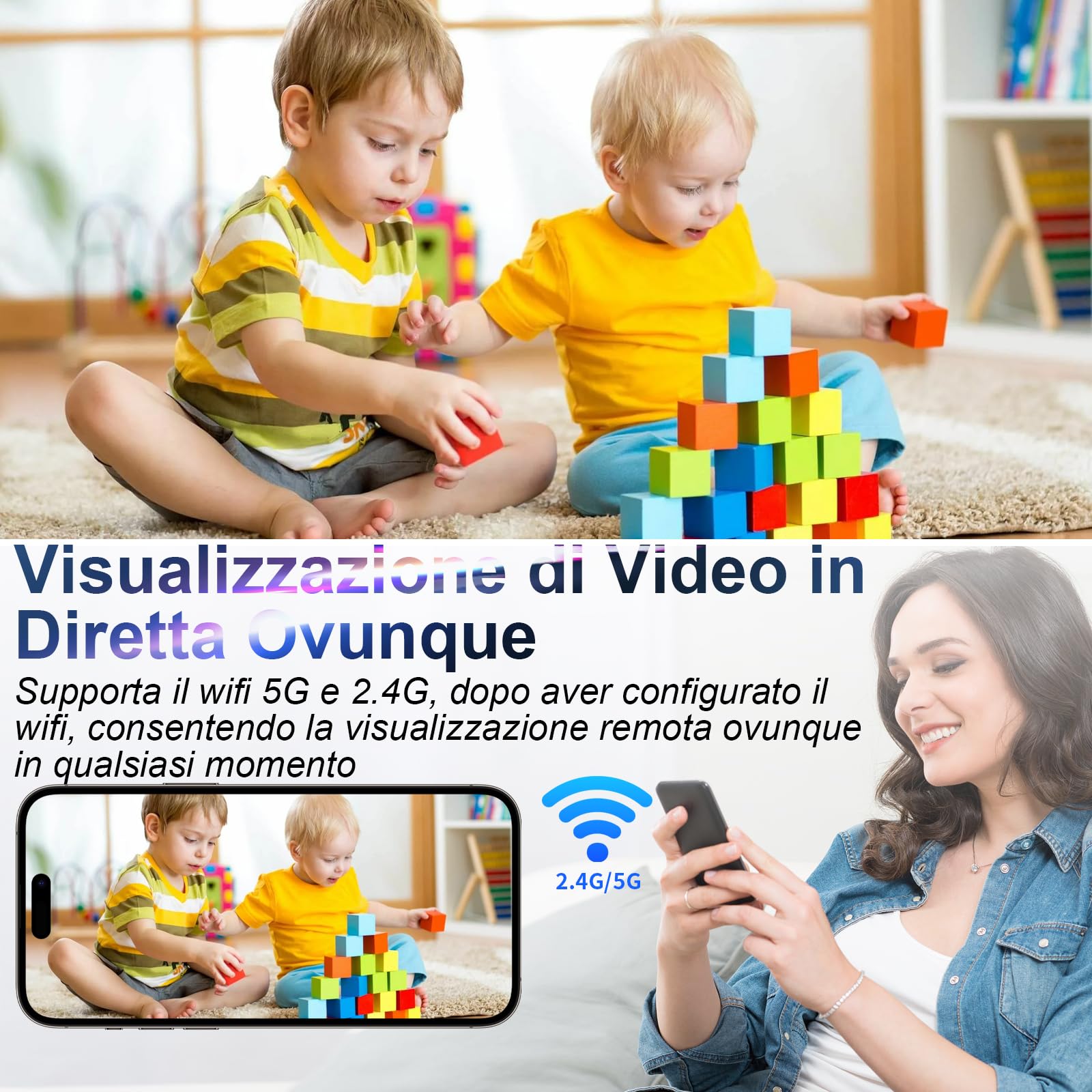 Camerea Spy WiFi 1080P Nascosta Surveillance Motion Detection - Dettaglio
