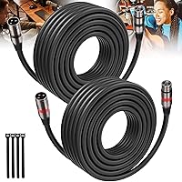 Vista 9 de Cables XLR 25FT/8M 2 paquetes, Cable de Micrófono Balanceado Premium de Servicio Pesado con Conector de Cordón de Micrófono XLR Macho a Hembra de 3