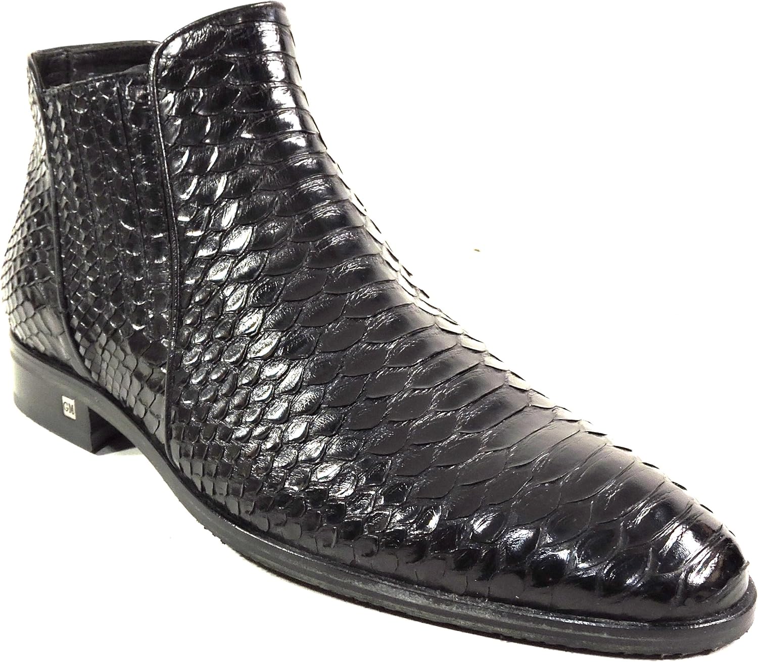 GOODMAN Men's Black Special Leather Comfort Ankle Boots, Italian Made, Size 43 EU