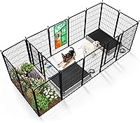 Vista 45 de FXW Rollick Unleashed corralito para perros en interiores, patio, campamento de casas rodantes, 40 pulgadas, 8 paneles para perros medianos y Blanco