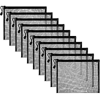 Vista 1 de Norme 10 bolsas de malla negra, bolsas de maquillaje, bolsas de organizador de viaje para cosméticos, bolsa de malla con cremallera, estuche