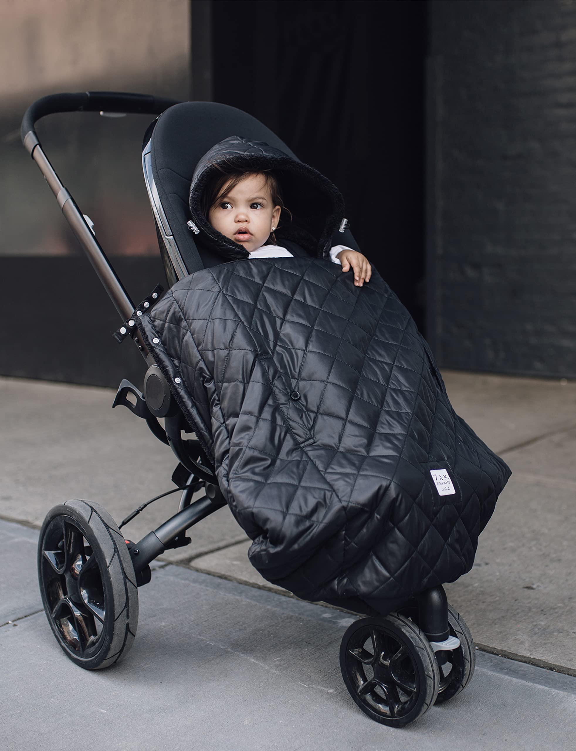 7AM Enfant Couverture de portage - K-Poncho 3 en 1 Polyvalent, Ergonomique, Pochette Doublée en Peluche, s'ajuste universellement à tout Porte-Bébé, Sièges Auto & Poussettes