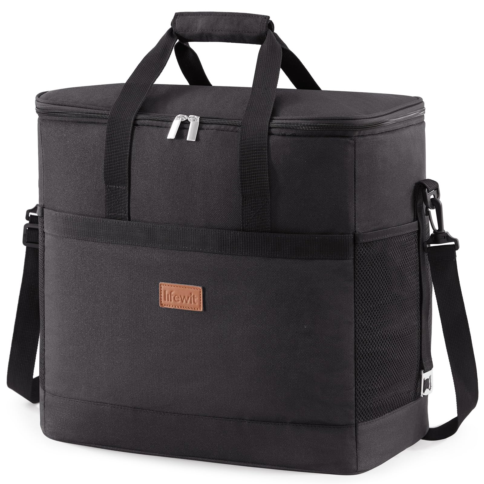 Lifewit Borsa Termica 40L, Borsa Frigo Grande per Uomini Donne Bambini, Cooler Bag Portatile, Borsa Porta Pranzo, Lunch Bag per Ufficio, Picnic, Campeggio, Mare, Barbecue, Nero