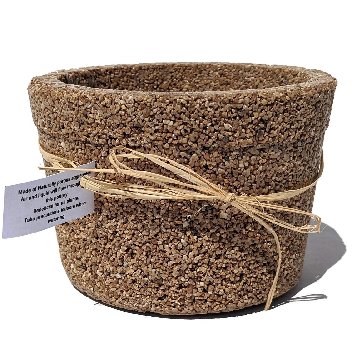 Midwest Hearth Exotic Pebble Pots for Orchids, Succulents, and Florals (Brown)