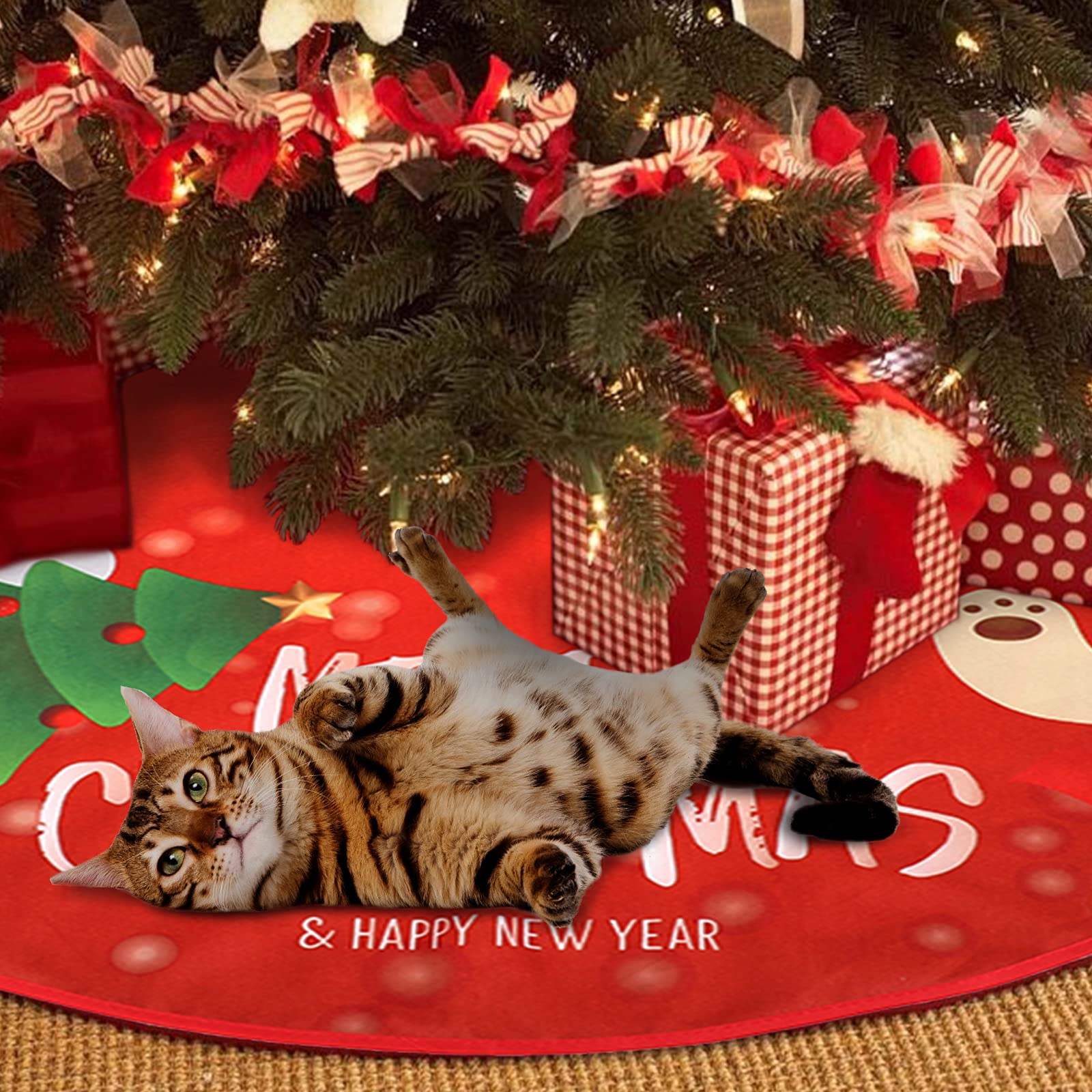 24 noeuds de velours, décoration d'arbre de Noël, ruban de