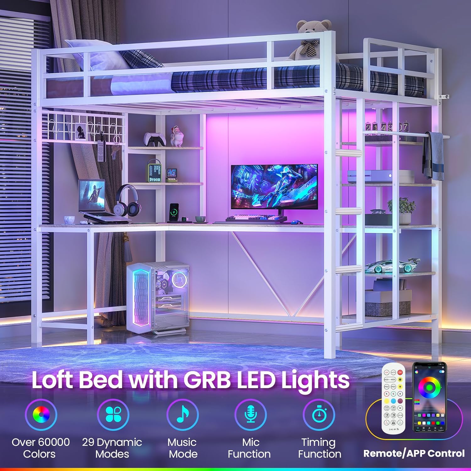 MSmask Loft Bed LED Lights in action