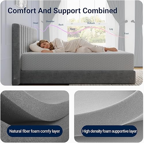 Miniatura 3 de Avenco Colchón tamaño King, colchón de espuma viscoelástica King de 12 pulgadas en una caja para un sueño cómodo y alivio del dolor, colchones King