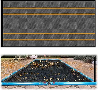 Pool Leaf Net Cover- Leaf Netting for 16 x 32ft Inground and Above Ground Rectangle Pools Fine Mesh Pool Screen Cover Pond Net to Cover Pool, Catching Leaves, Sunshade