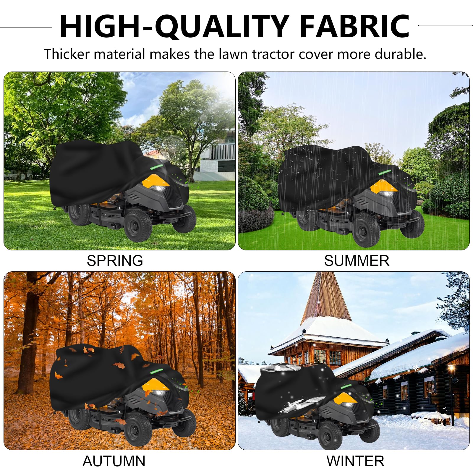 Funda para cortacésped, funda protectora para cortacésped, funda de tela Oxford 600D para tractores de jardín, impermeable y resistente a los rayos UV, resistente a la intemperie (203*127*137CM)
