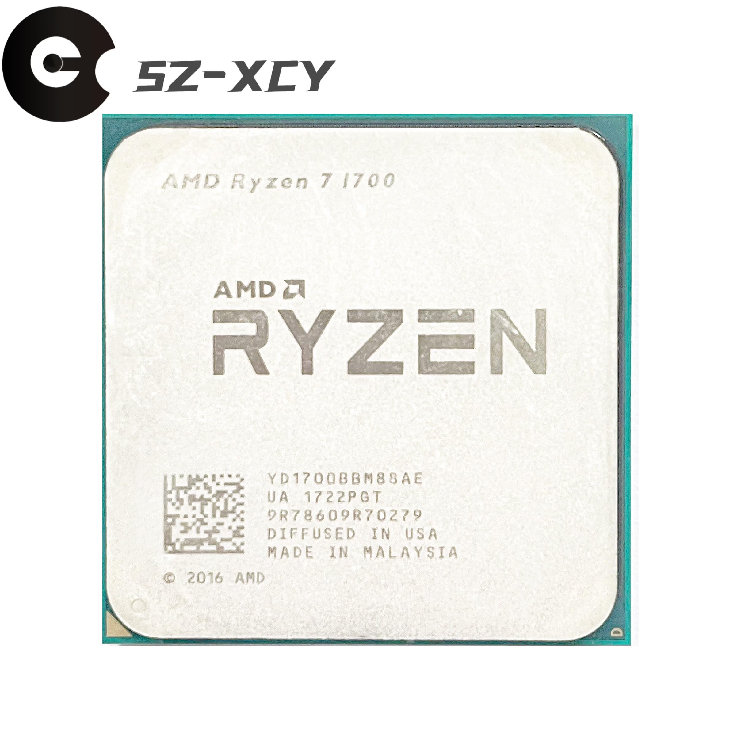 ZHANGLILI Potente potenza di calcolo Processore CPU Ryzen 7 1700 R7 1700 3,0 GHz Otto core e sedici fili YD1700BBM88AE Socket AM4 Processore per computer multithreading