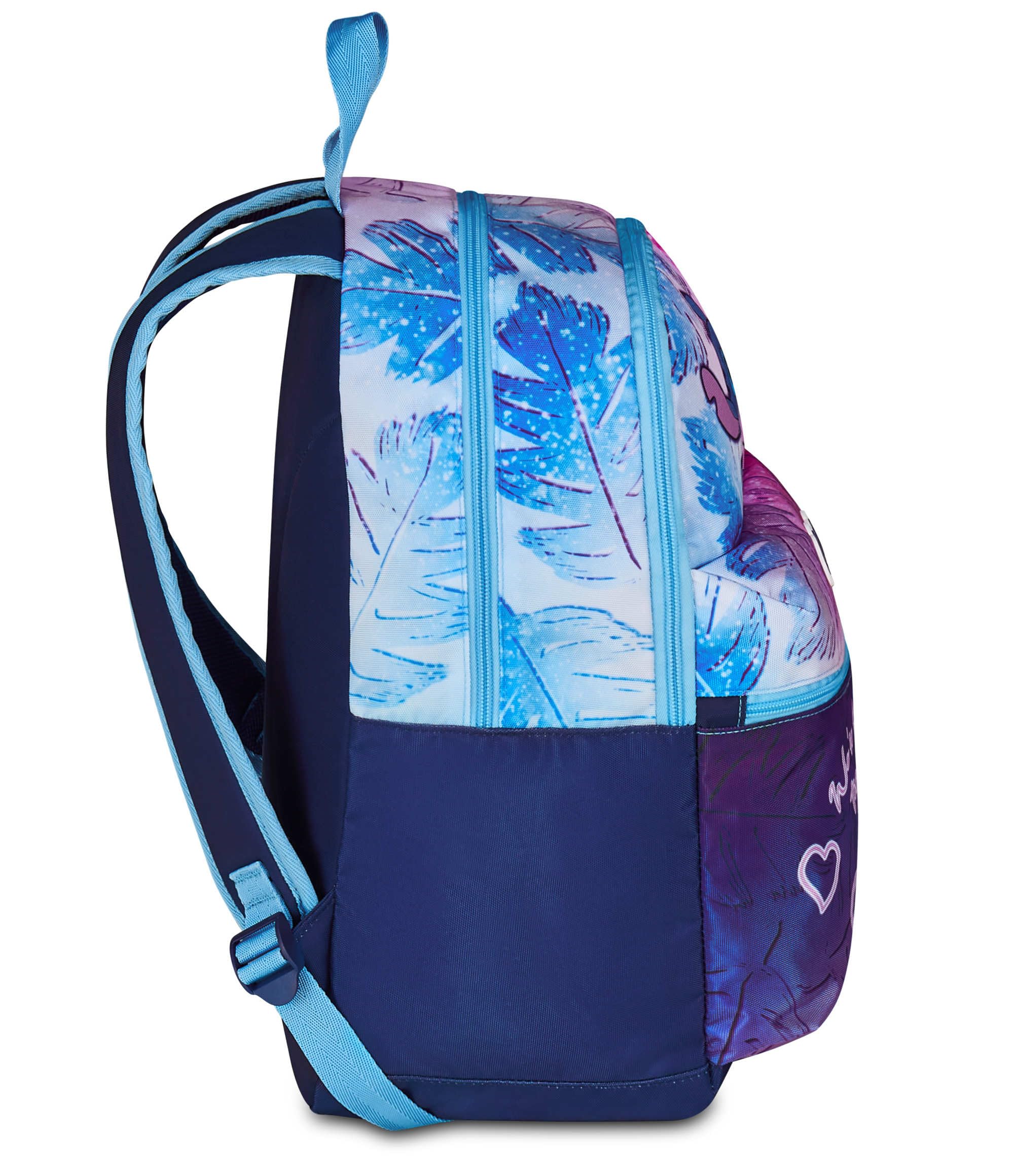 Seven Zaino Lilo & Stitch Doppio Scomparto, Blu, Tasca Frontale con Zip e Tasca per Borraccia, Bambina, Scuola Elementare
