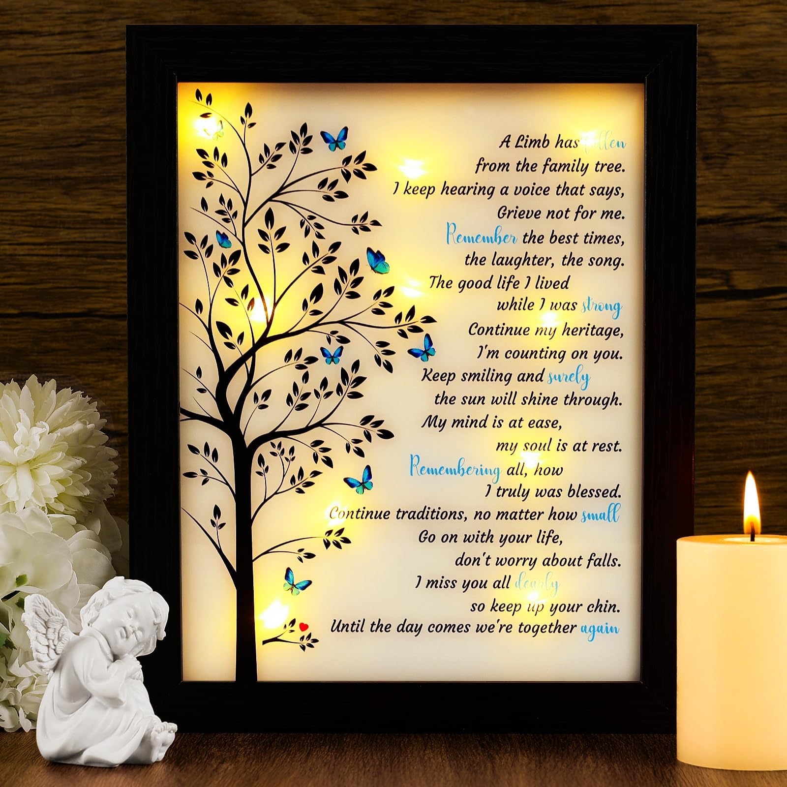 小物 L'Appartement GOOD GRIEF MEDICINE CASE Amazon.com - WOODEXPE Sympathy Gift LED Memorial Shadow Box