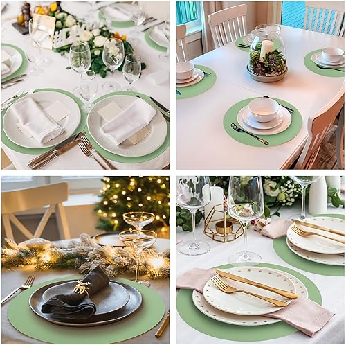 Miniatura 5 de 100 manteles individuales de papel desechables para mesa de comedor, a granel, manteles redondos de papel decorativos con purpurina para bodas,