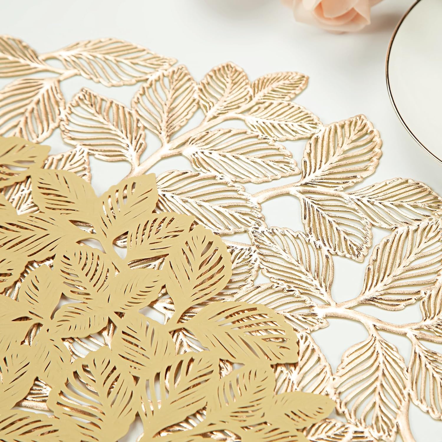 Gold Leaf Placemats - Waterproof & Heat Resistant -4