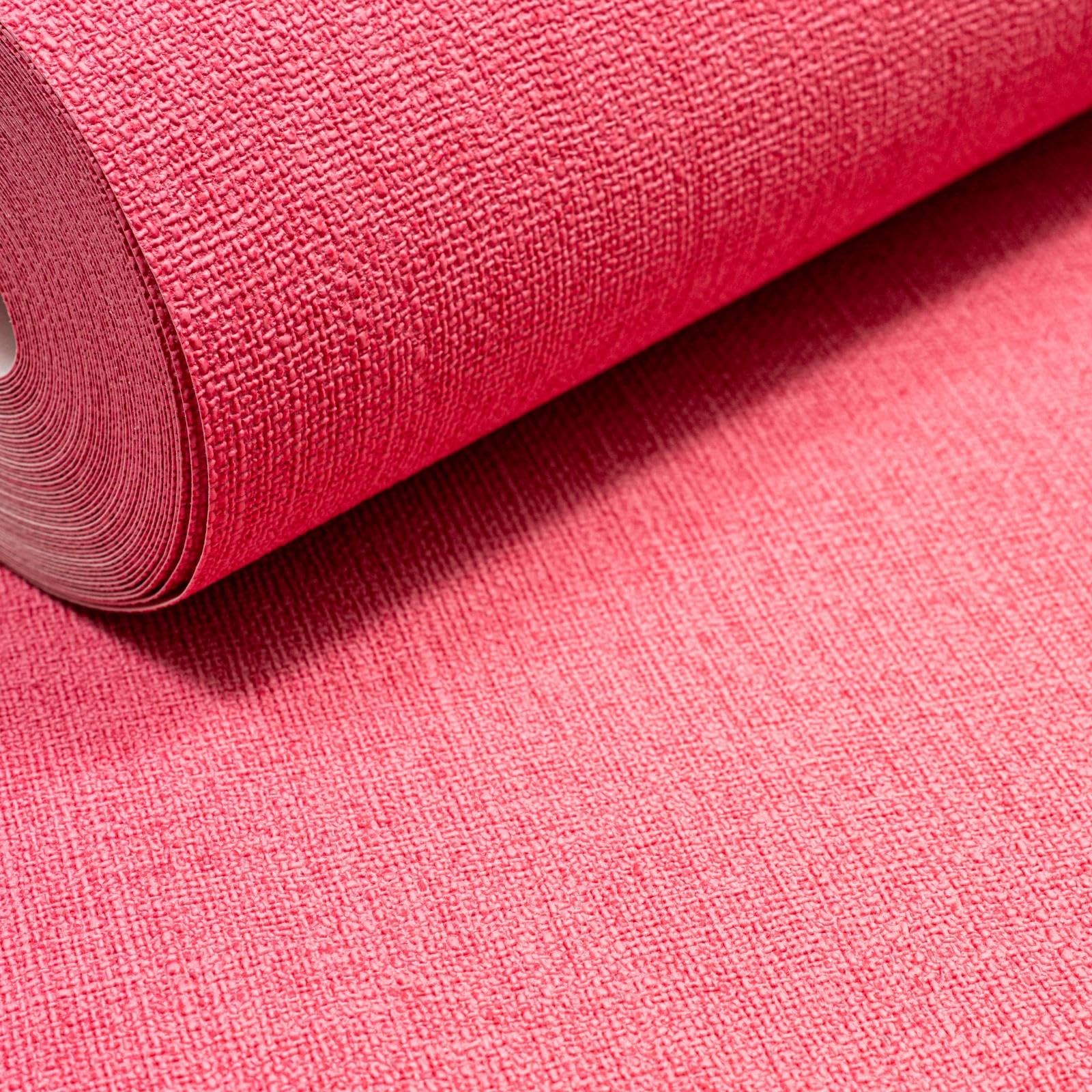 B&Q -  Plain Pink Wallpaper Linen Effect Textured Free Match Thick Paste The Wall