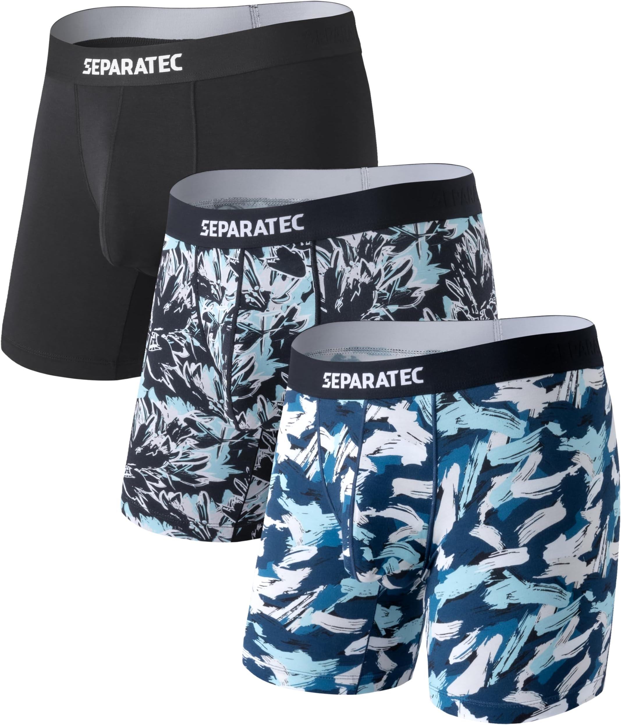 Mens Underwear with Pouch Moisture Wicking Dual Pouch Boxer Briefs Breathable Cool Rayon from Bamboo Underwear Men