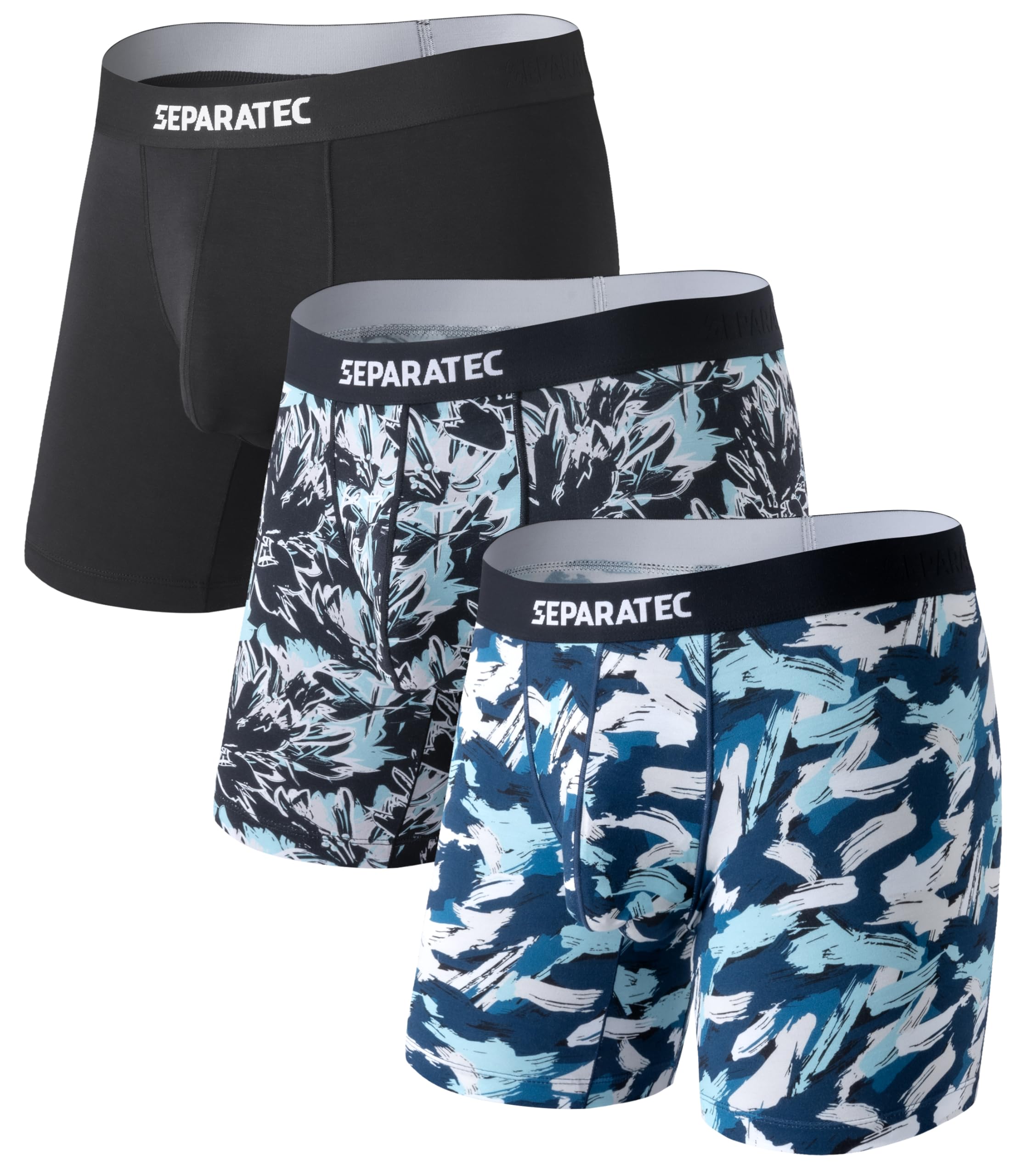 SeparatecMens Underwear with Pouch Moisture Wicking Dual Pouch Boxer Briefs Breathable Cool Rayon from Bamboo Underwear Men