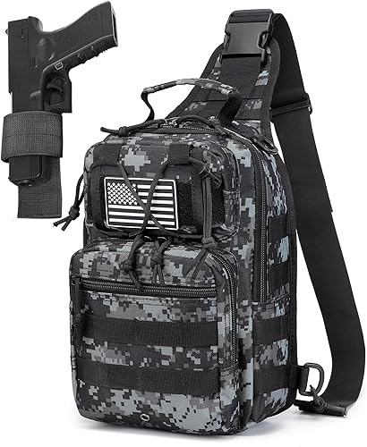 HPDF Mochila táctica tipo bandolera militar para hombre, bolsa cruzada de un hombro, 10L, Blackcamo digital disponible en Yaxa Venezuela