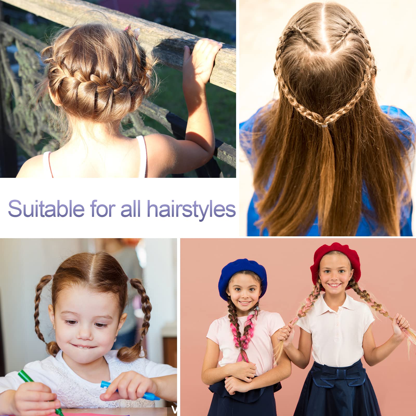 Hanyousheng Mini Gomas de Pelo Transparentes, 500 Pcs, Banda Elástica para Coletero y Trenzas para Niñas, Dreadlocks Pequeños,Peinado de Boda y Más