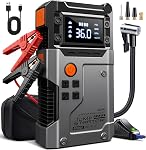 6000A Jump Starter with Air Compressor, Portable Car Battery Jumper Starter (10.0 Gas/8.5L Diesel) with 160PSI Tire Inflator, Smart Display, Portable Jump Box, 600LM Flashlight, Emergency Light