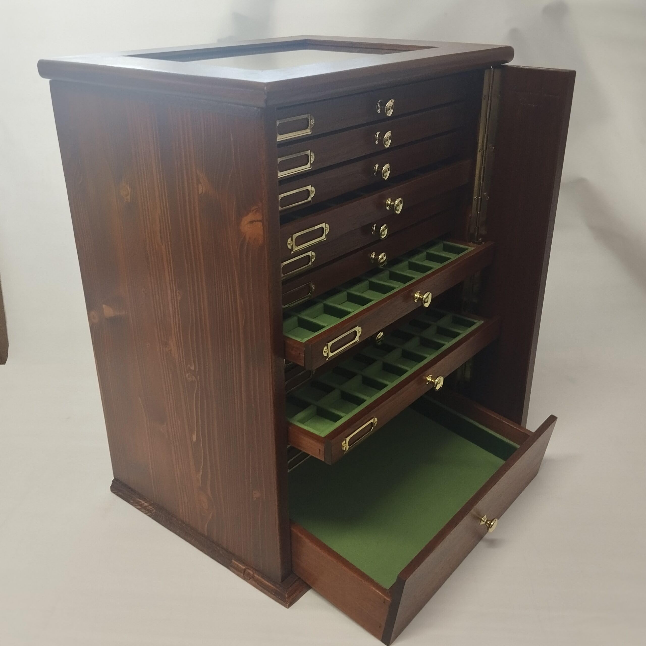 Monetario de Madera con 16 cajones para Monedas y medallas, Personalizable con Grabado láser, artesanía Italiana, numismática, coleccionistas