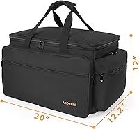 Vista 3 de AKOZLIN Bolsa Organizadora de Archivos de Cable con Divisores Desmontables para Equipo de DJ, Accesorios de Instrumentos de Sonido