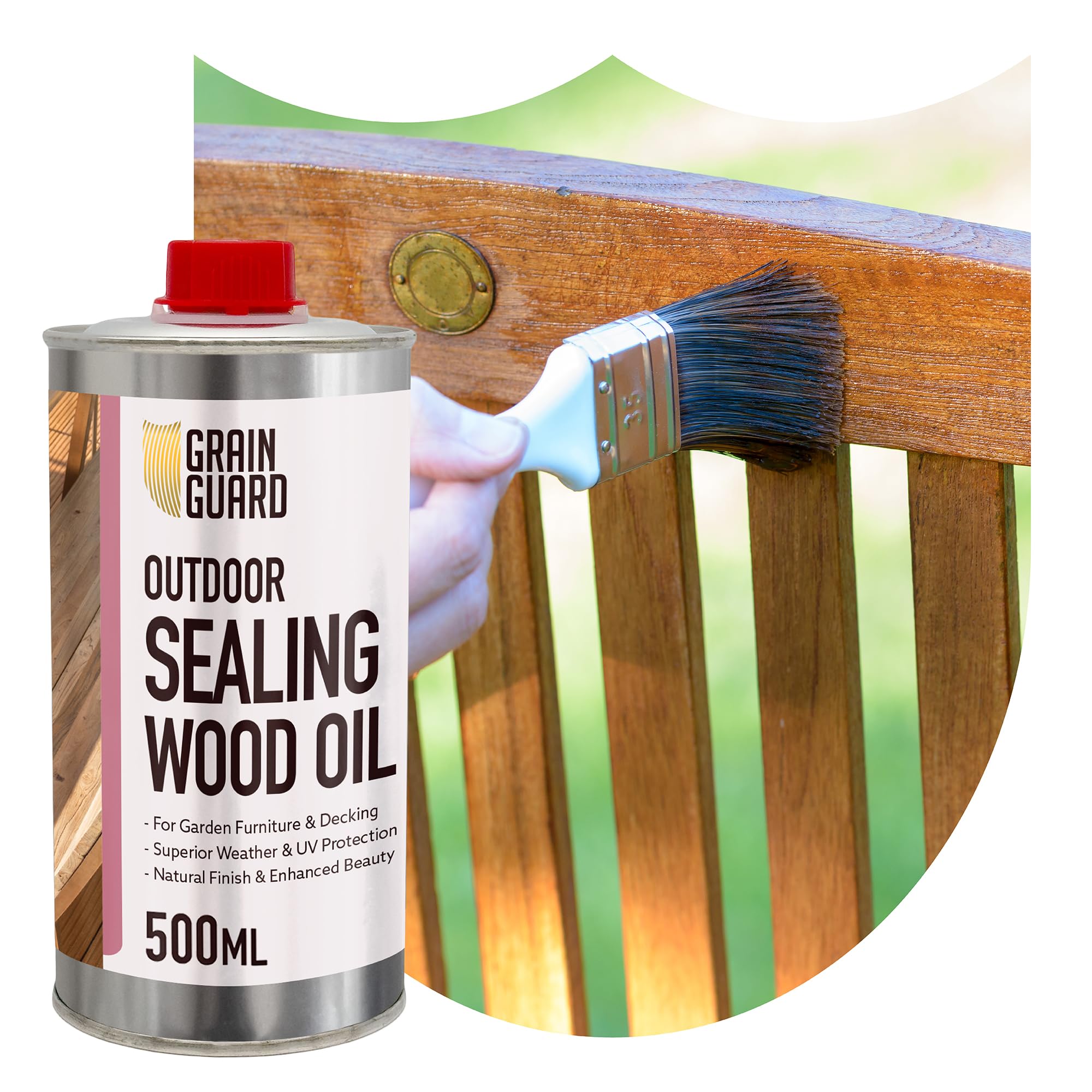 Sealing Oil for Wood | 500ml | Protects Against Weather & UV | For Garden Furniture & Decking | Teak & Danish Oil Blend