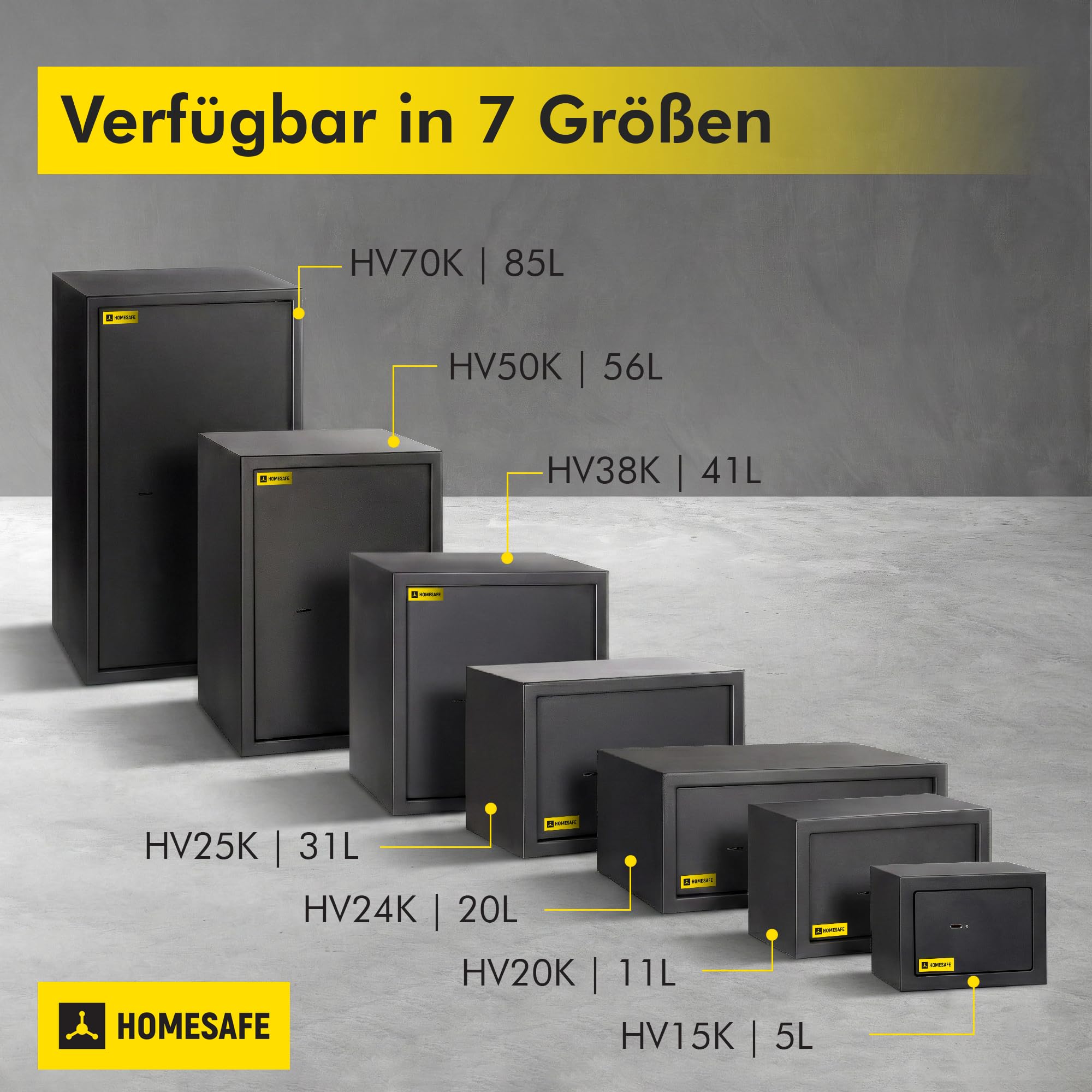 Homesafe HV15K Tresor Safe mit Schlüssel-Schloss, 15x20x17cm (HxWxD ), Carbon Satin Schwarz