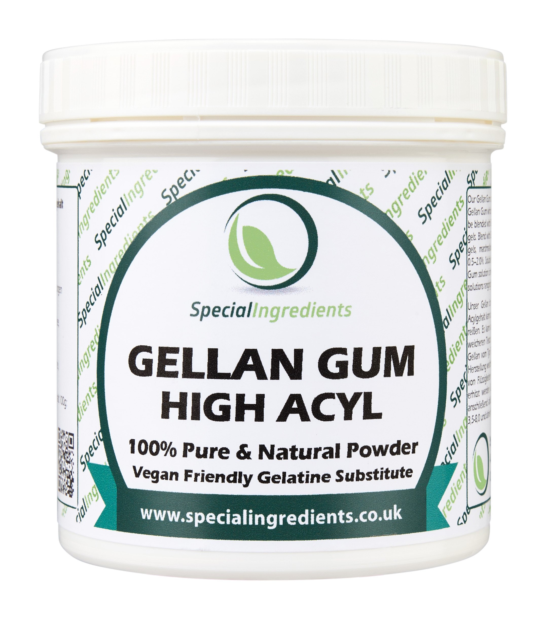 Special Ingredients Gomme Gellan LT100 100g - High Acyl - Gélifiant premium pour cuisine moléculaire, gels flexibles et élastiques, végan, sans gluten et sans OGM - Qualité supérieure