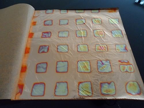 JINRUISI Folleto de hojas doradas abigarradas 50 hojas hojas doradas de imitación coloridas arte decorativo bloque cuadrado cobre