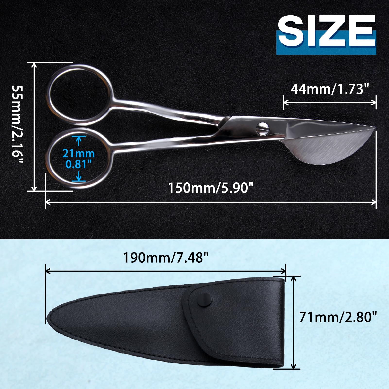 SPEEDWOX Applique Scissors Without Duck Bill Curved Embroidery Scissors