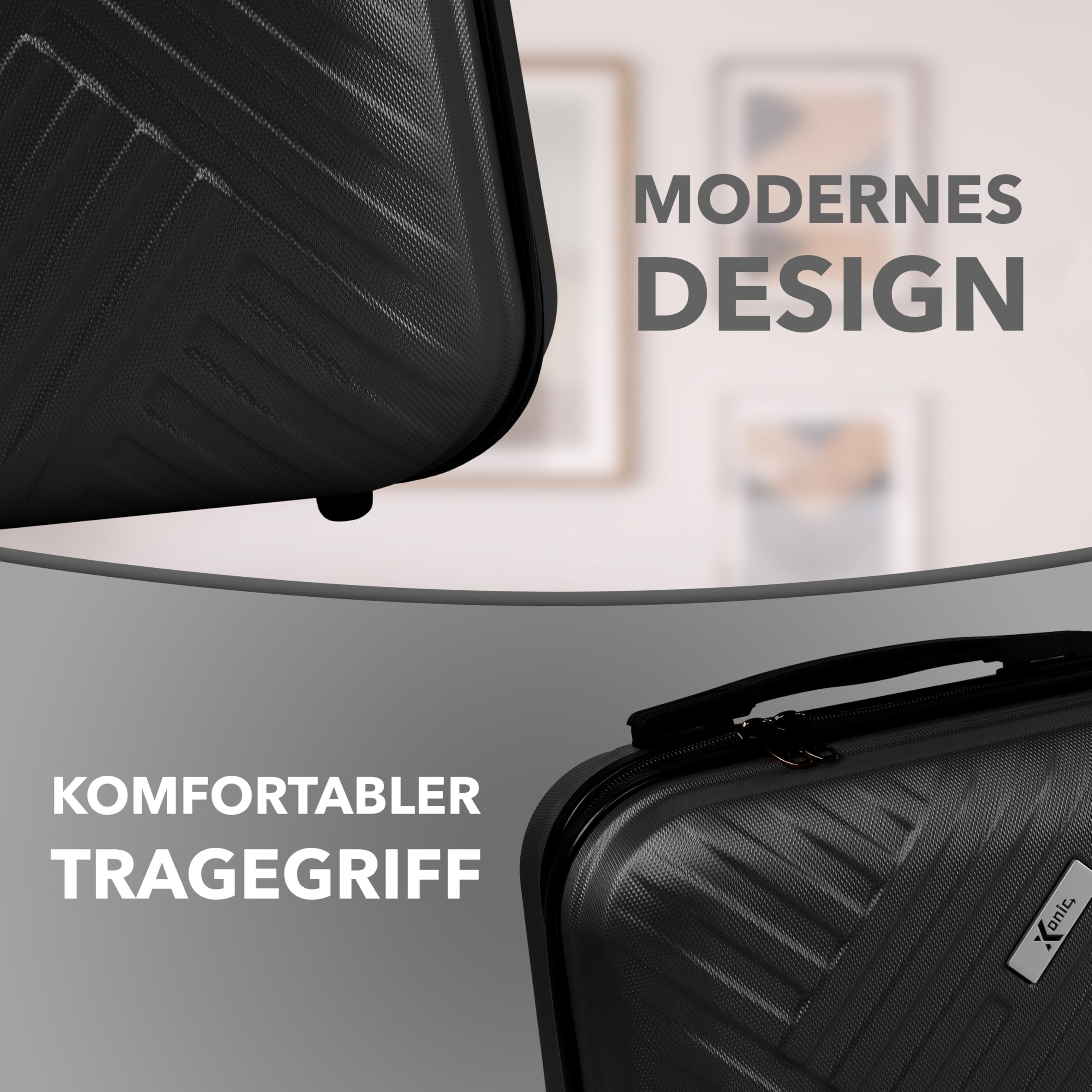 Xonic Design Kosmetikkoffer aus ABS Hartschale – Robustes Beautycase als Handgepäck – Kosmetiktasche für Reisen Schwarz