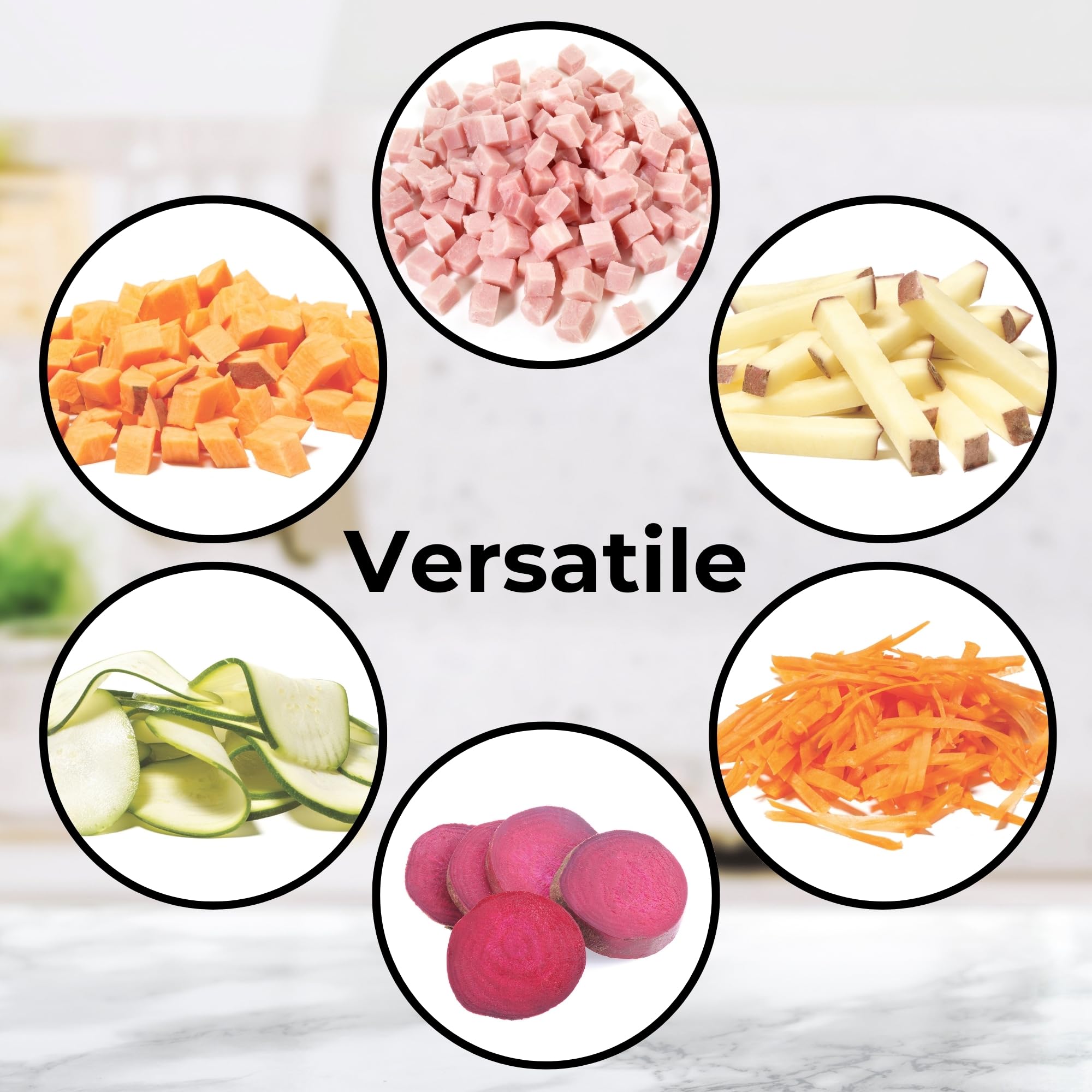Starfrit Pump'n'Slice - Mandolina vertical, cortador y picador de alimentos, seguro | Cuchillas cerradas seguras. Corte ajustable. Juliana y dados. Ideal para frutas y verduras. Se pliega para almacenamiento.