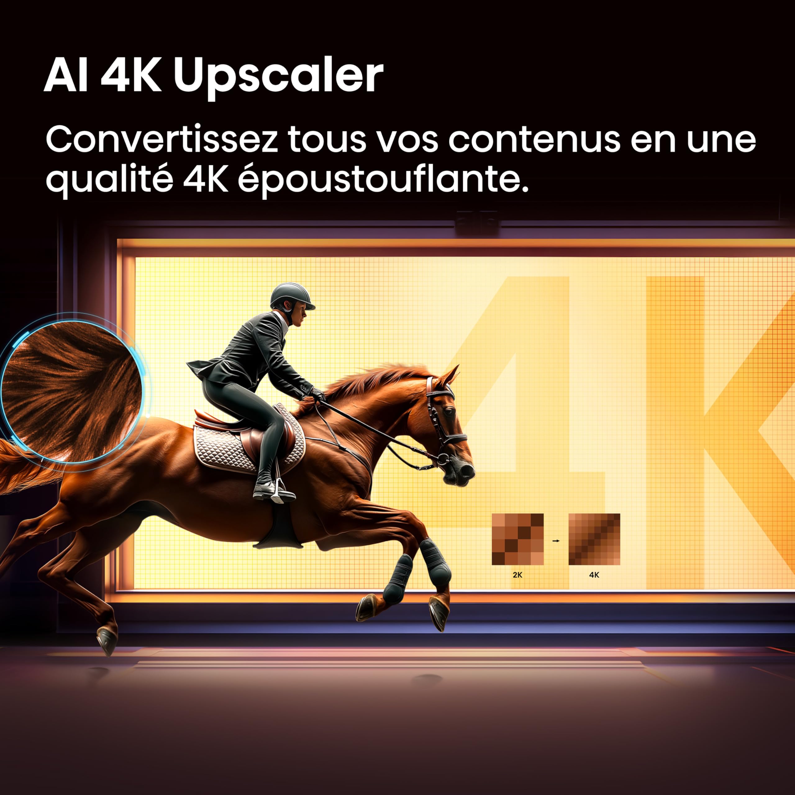 Hisense 85E7DS TV QLED 4K 85" (215 cm) - Série E7DS - Dolby Vision IQ & Atmos, 120Hz HSR, Game Mode Plus, Smart TV HomeOS, Alexa Intégrée, AirPlay 2.