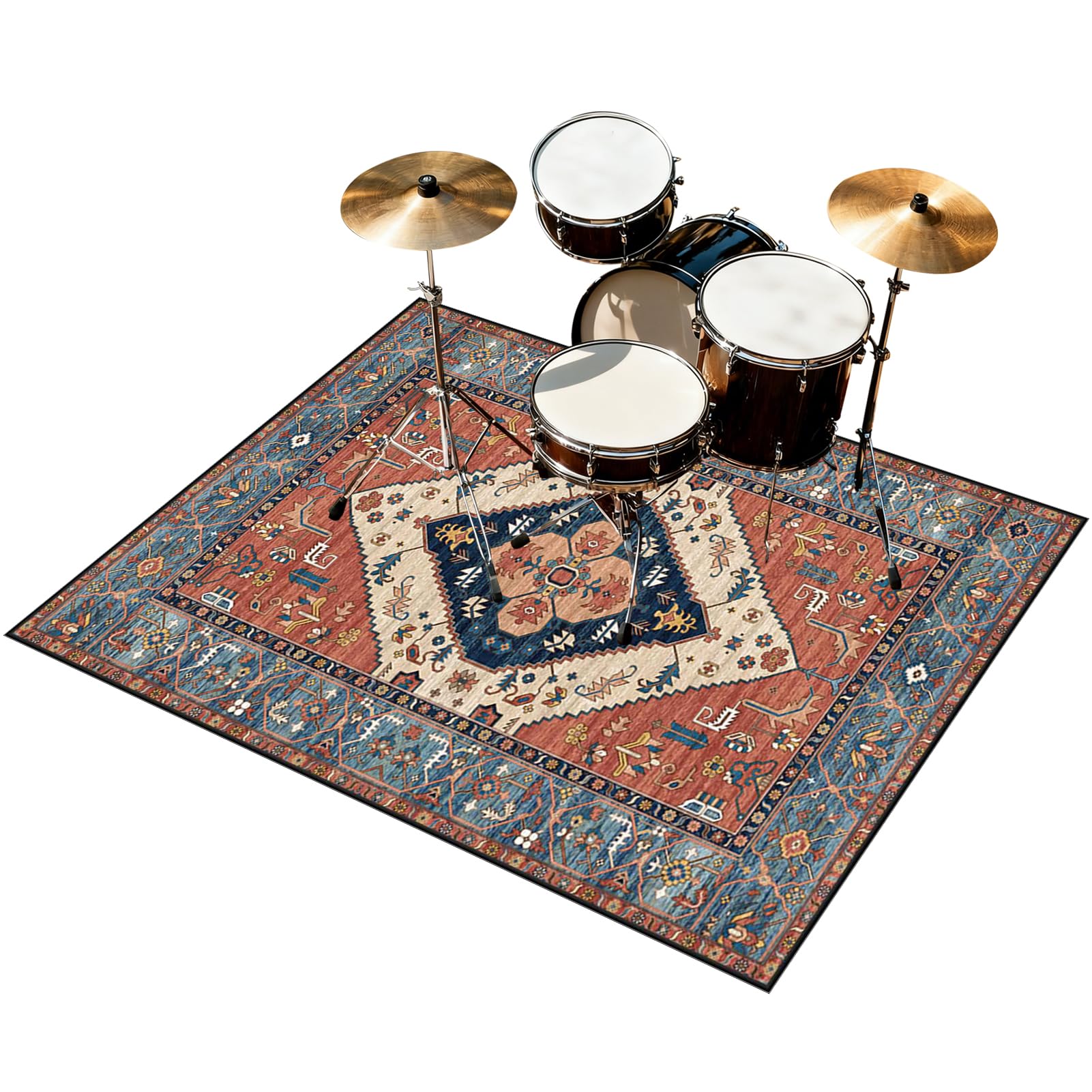 Tappetino Insonorizzato Batteria Drum Tappetino per Batteria e Percussioni Tappeto a Tamburo Tappeto per Batteria Elettrica Tappeto per Batteria Acustica Tappeto Antiscivolo Batteria 230 x 180 cm