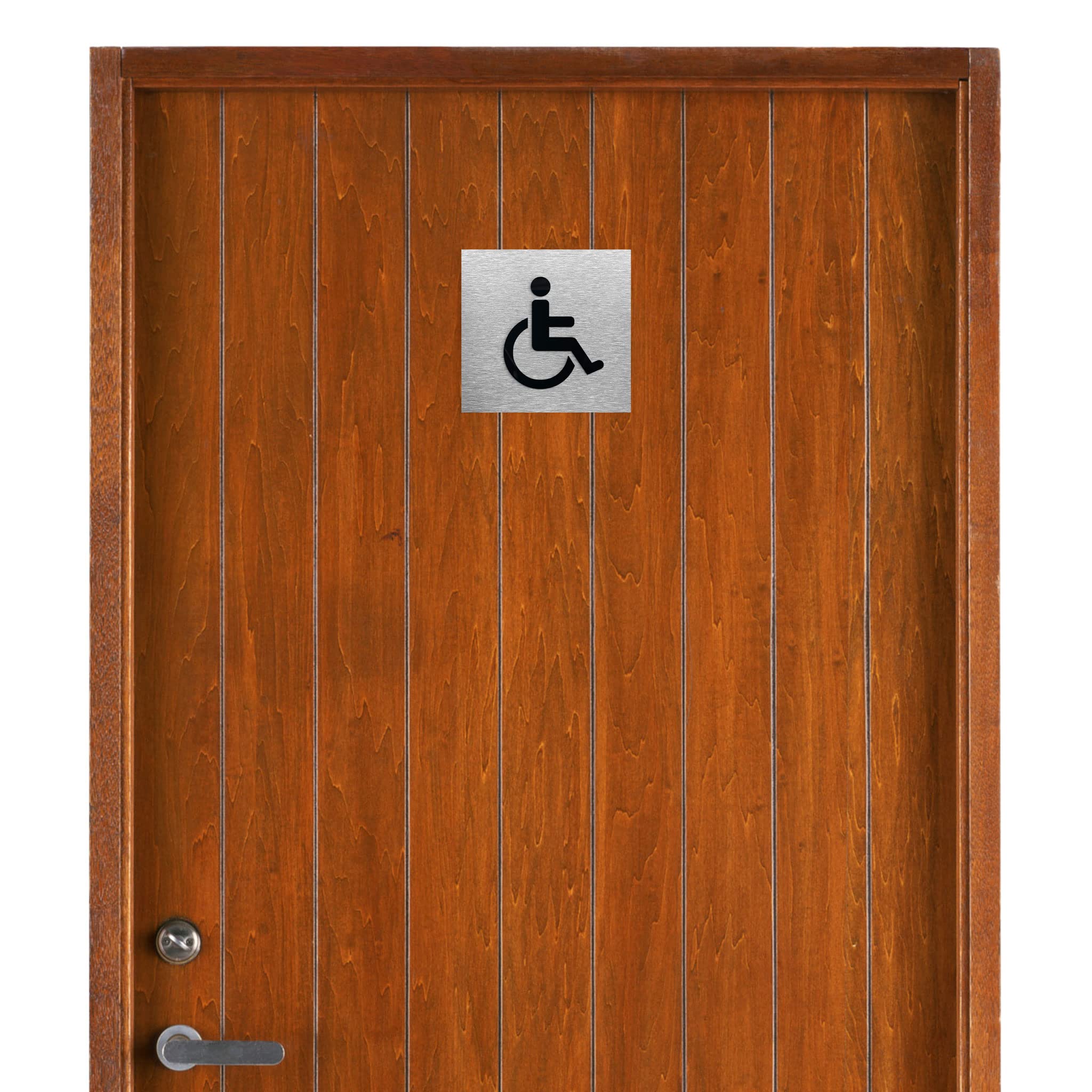 Symbol Wandschild Für Barrierefreie Toilette – Klebend, 160x50 Mm – Französische Beschriftung