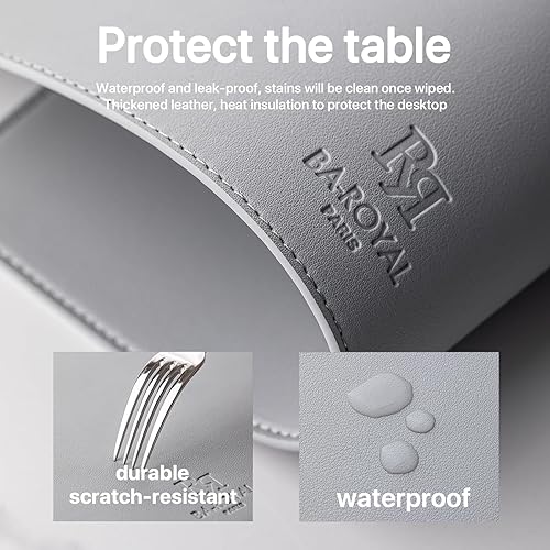 Miniatura 6 de Juego de 4 manteles individuales de cuero sintético, lavables, lavables, para cocina, mesa de comedor, resistentes al calor, impermeables, modernos