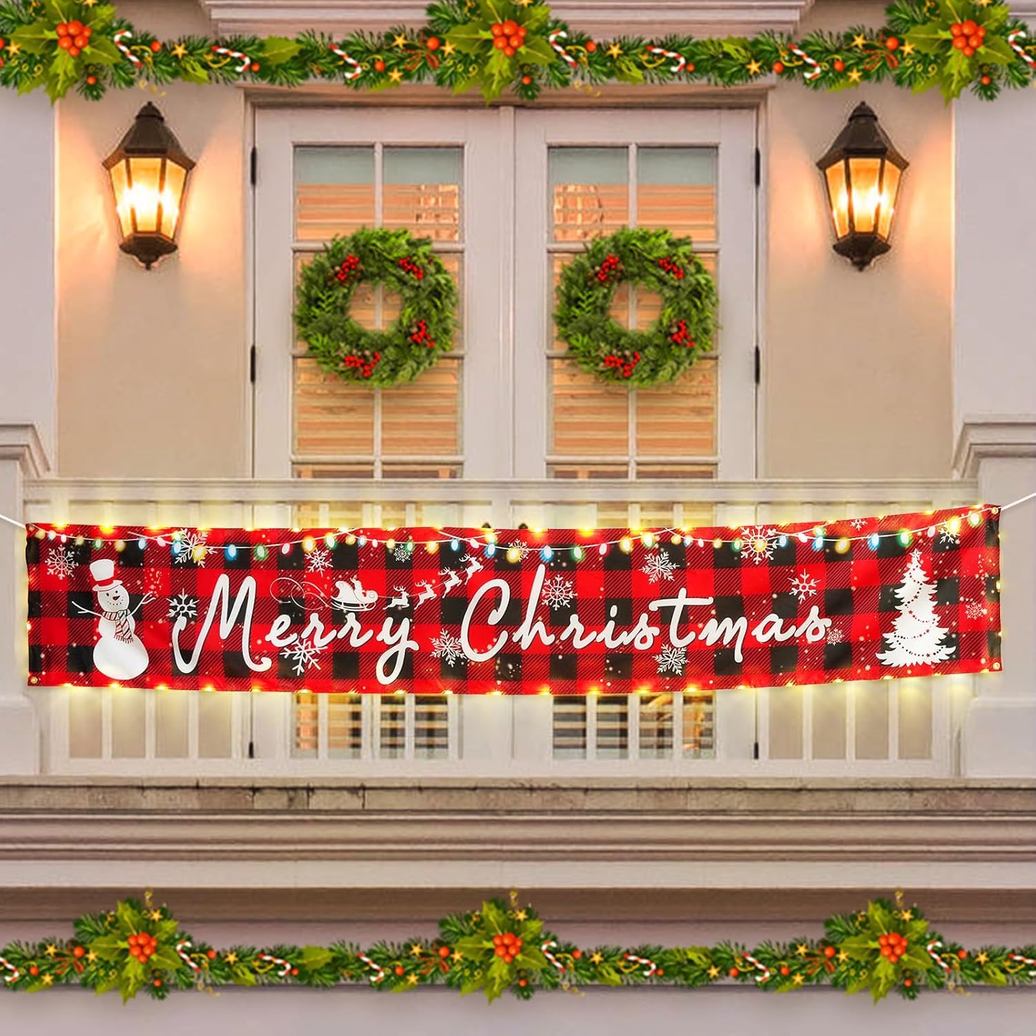 Amazon.com: Solar Large Merry Christmas Banner, 120