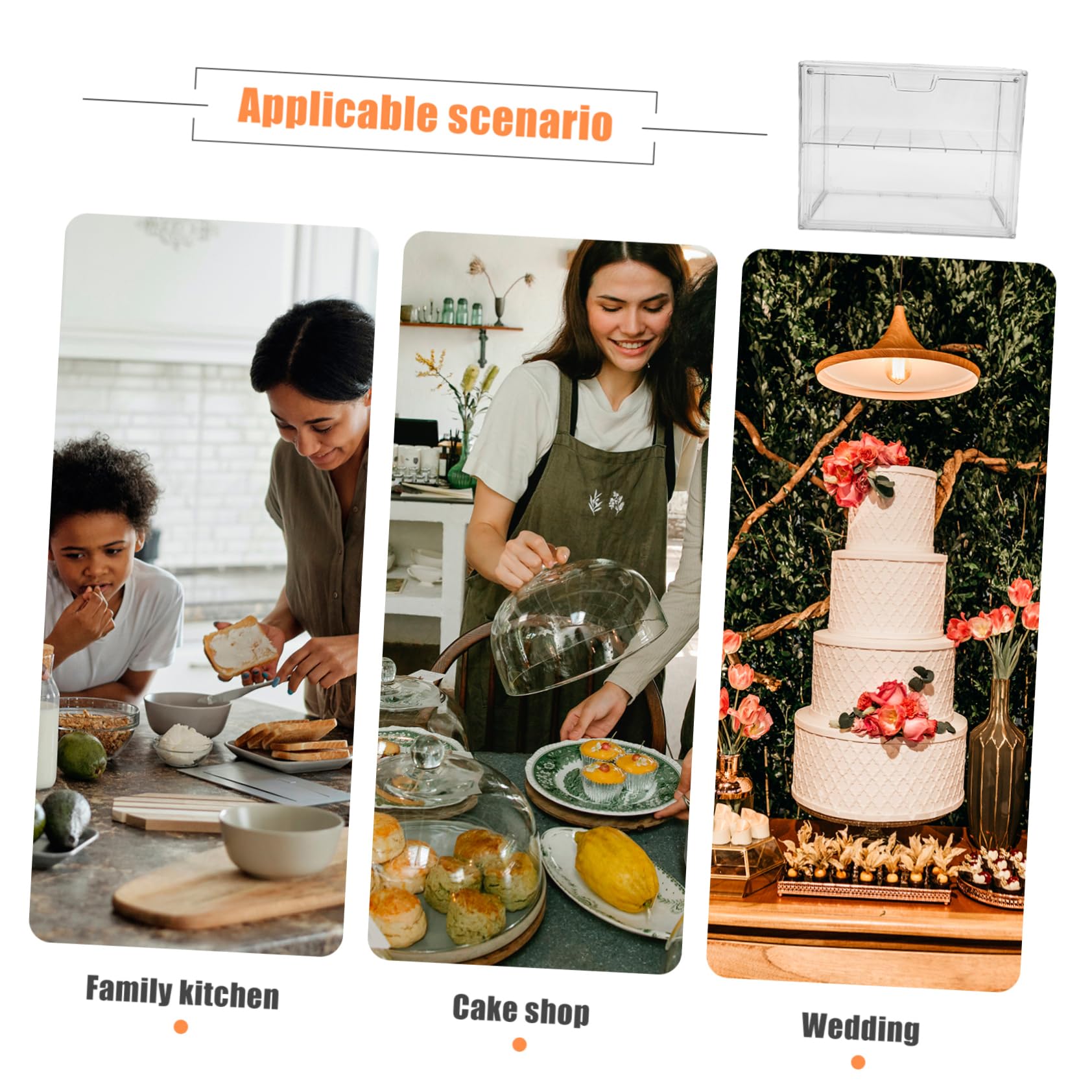 Cabilock Caja de Pan Transparente Contenedor Doble para Alimentos de Cocina Organizadores de Almacenamiento para Encimera Mesa o Mostrador