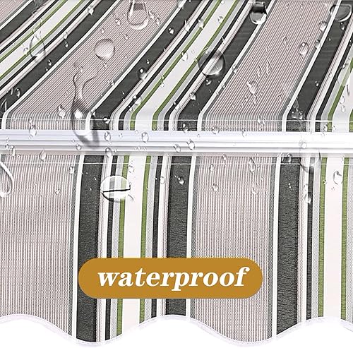 Miniatura 4 de Cubierta retráctil para toldo de patio, 100 % poliéster, tela de repuesto, refugio, exterior, toldo de repuesto para toldo de lona (tamaño 11 x 8