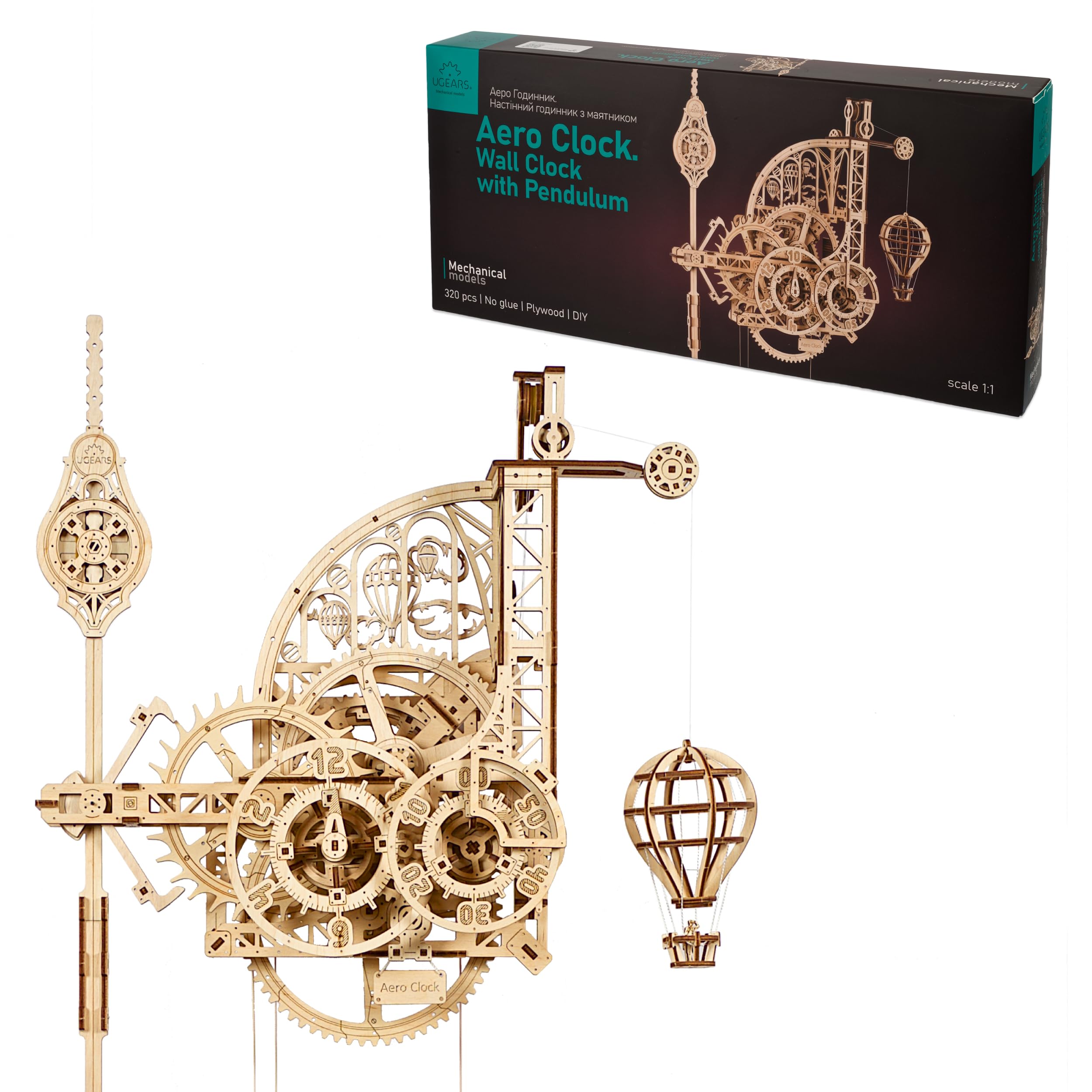 Amazon.co.jp: Ugears エアロクロック 70157 木製パズル 工作 模型