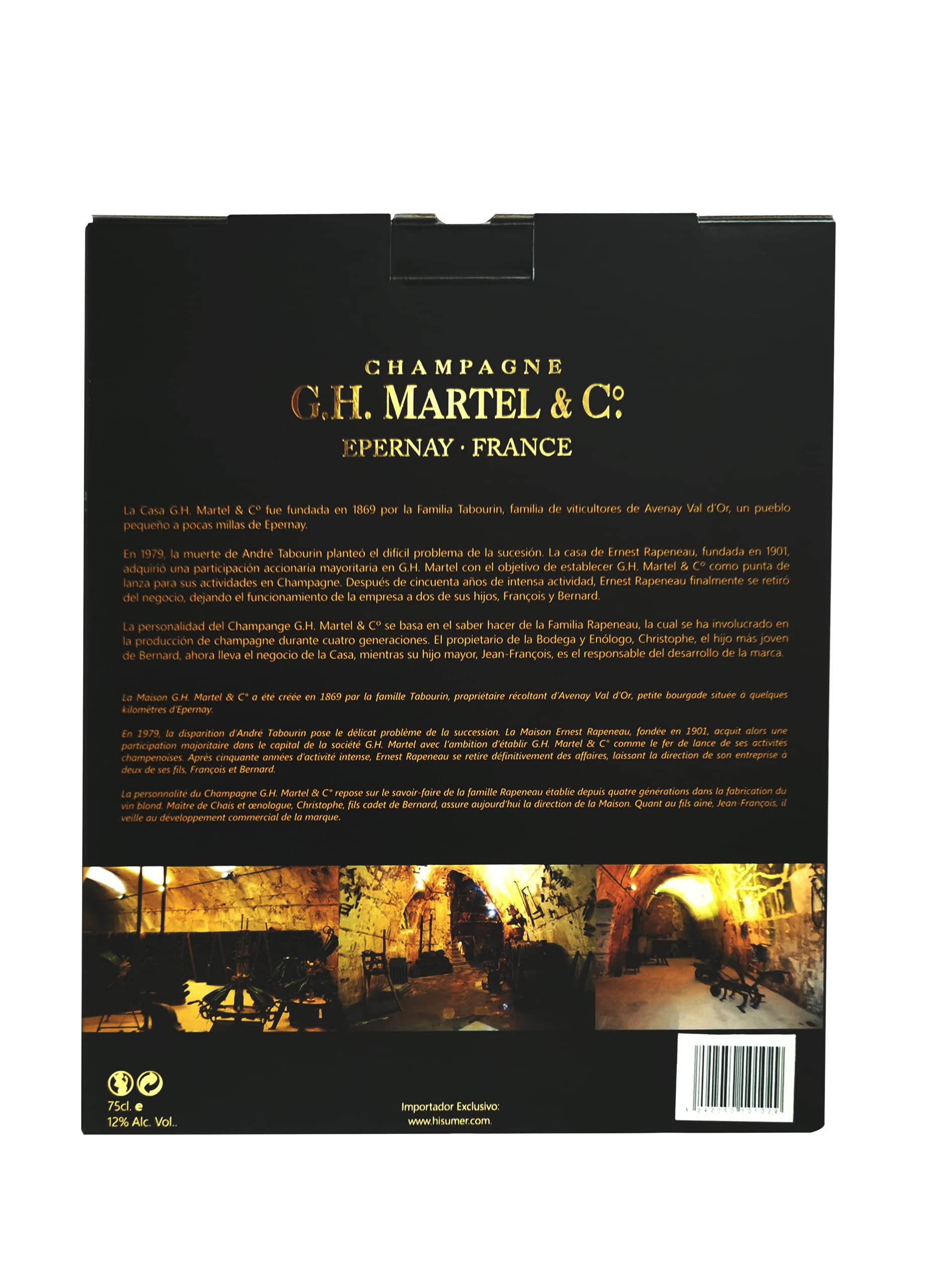 GH Martel Champagne Prestige Brut Pack 2 Copas 75CL 12% - 750 ml