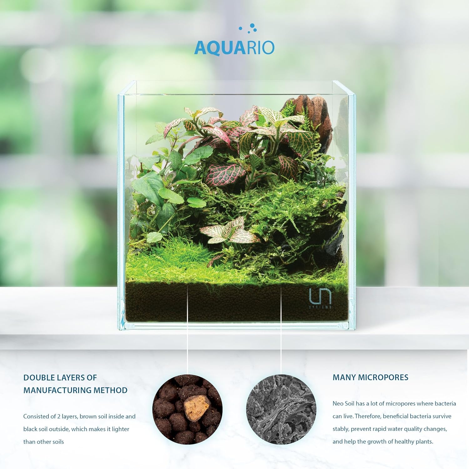 Neo Soil - Aquarium Soil for Freshwater Planted Tank, Volcanic Ash Substrate for Fish Tank w/Live Aquatic Plants, Slighty Acidic, PH Buffering Aquasoil for Planted Aquariums - Plants, 8L