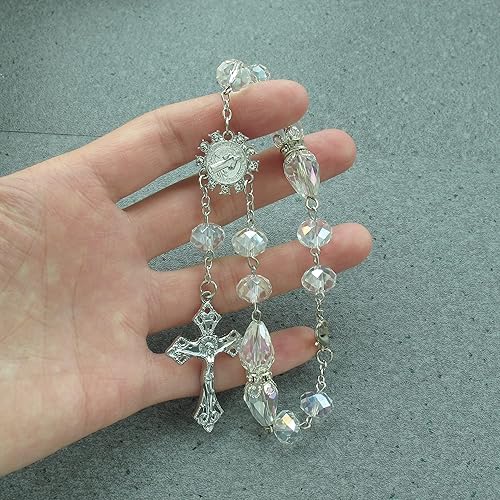 Miniatura 4 de Rosario de la década de cristal Bautizo Fiesta Favor (12 piezas) Quinceañera Boda Primera Comunión Niño Niña Regalo Bautizo Celebración de Eventos